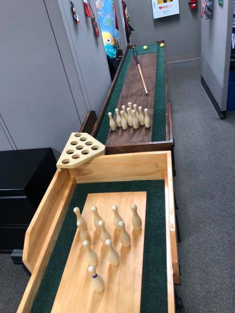 mini bowling setup back to back