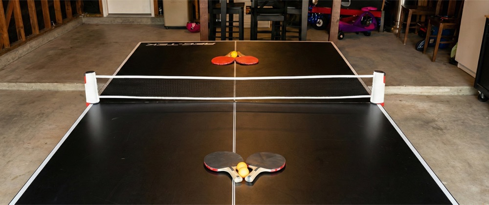 Ping Pong Table Setup in Garage